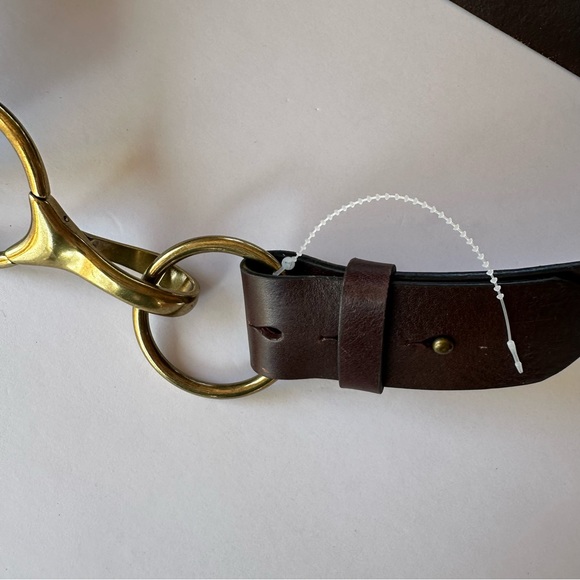 Ariat Brown Leather Bridle Belt Size Small Gold Tone Clip Buckle - Picture 5 of 12